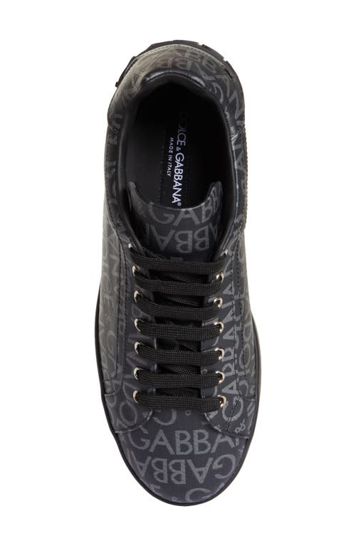 Dolce & Gabbana Logo Jacquard Low-top Sneakers In Black/grey