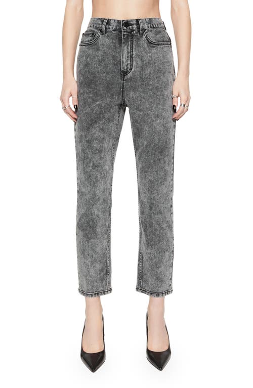 Rebecca Minkoff Lucy High Waist Straight Leg Ankle Jeans Gray Acid Wash at Nordstrom,