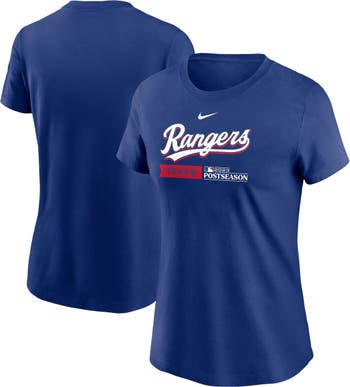 Men's Nike Red/Royal Texas Rangers Authentic Collection Raglan Performance  Long Sleeve T-Shirt