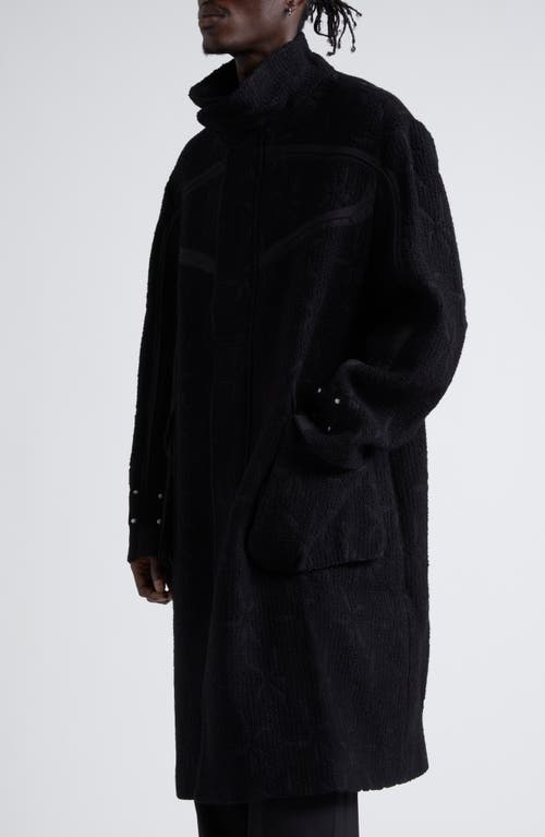 Shop Kiko Kostadinov Margutta Wool Blend Overcoat In Dusky Black/crow Black