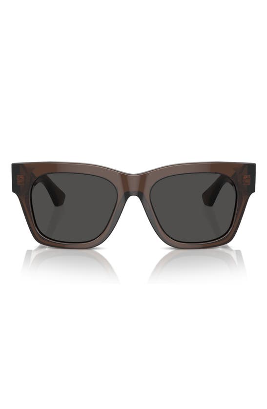 Shop Burberry Elevated Check 52mm Square Sunglasses In Brown