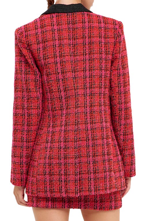 ENDLESS ROSE ENDLESS ROSE ACCENT BOUCLÉ BLAZER 