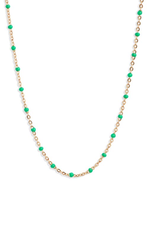 Set & Stones Kaz Bead Station Necklace In Gold/ Emerald