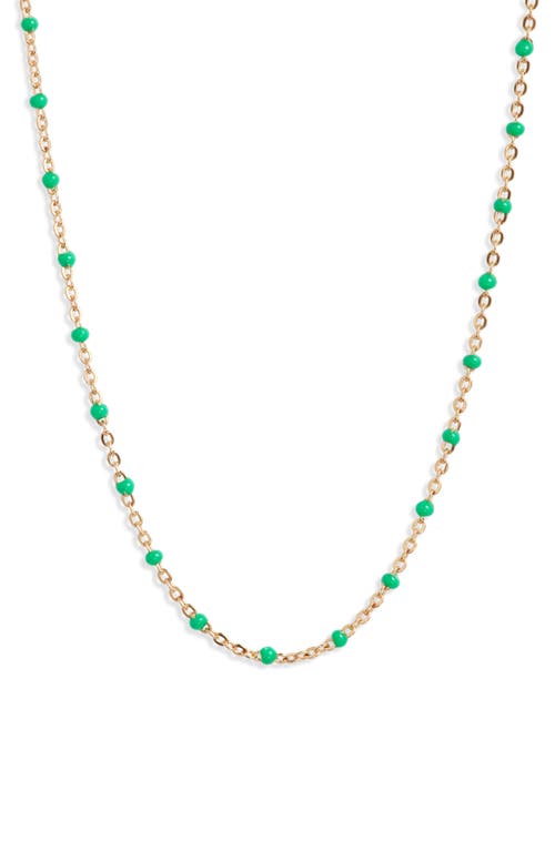 Shop Set & Stones Kaz Bead Station Necklace In Gold/emerald