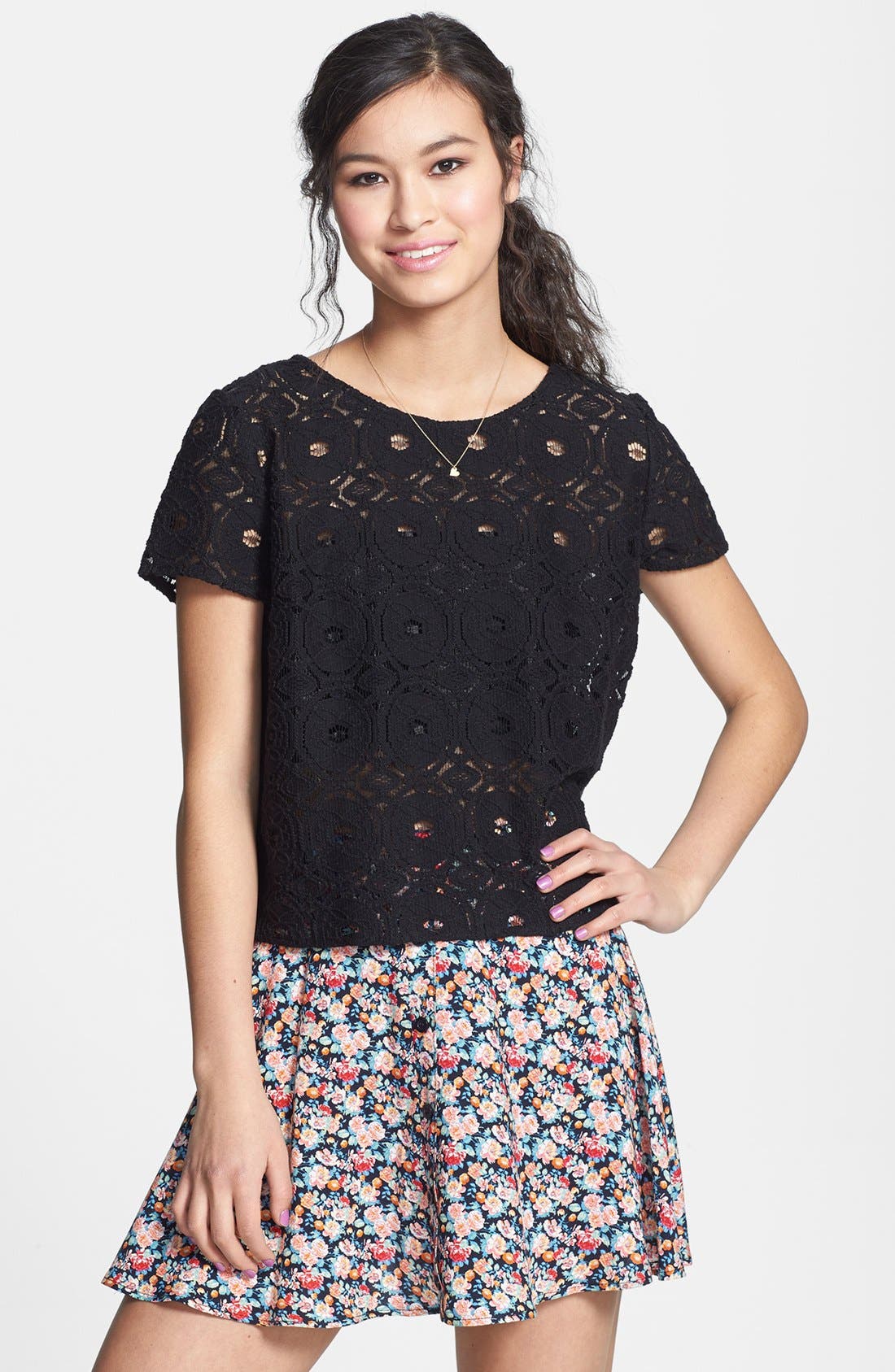 BCNU Tulip Back Lace Crop Top (Juniors) Nordstrom