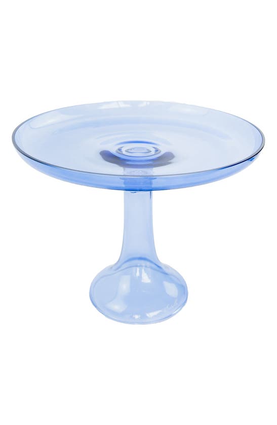 Estelle Colored Glass Cake Stand In Blue