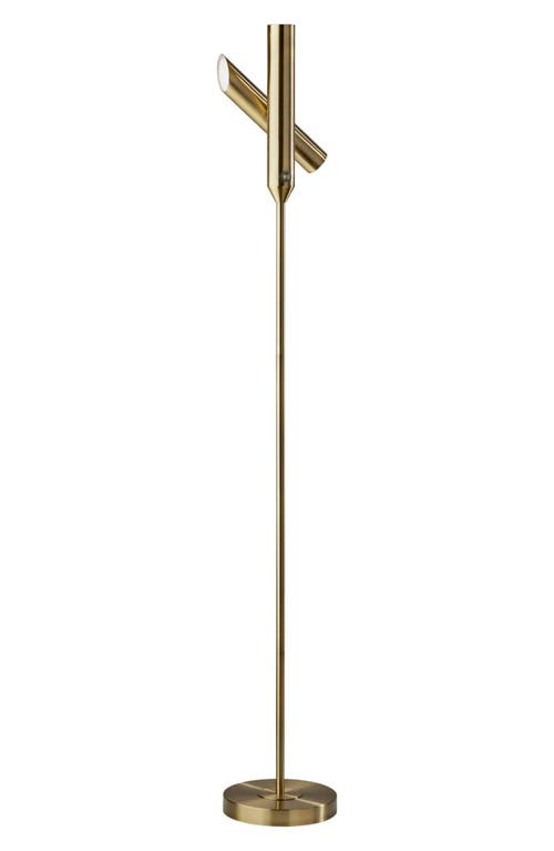 ADESSO LIGHTING Vega LED Torchiere Floor Lamp in Antique Brass at Nordstrom