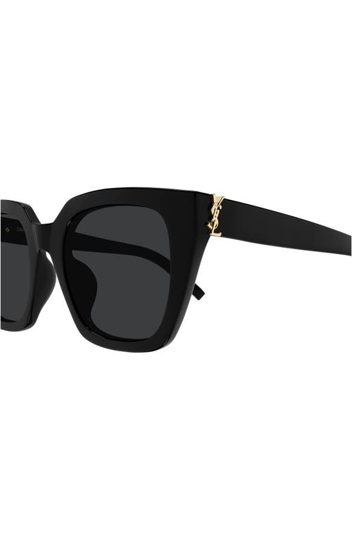 Shop Saint Laurent 51mm Cat Eye Sunglasses In Black