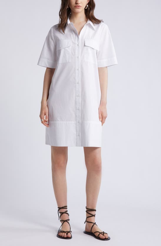 Shop Nordstrom Poplin A-line Shirtdress In White