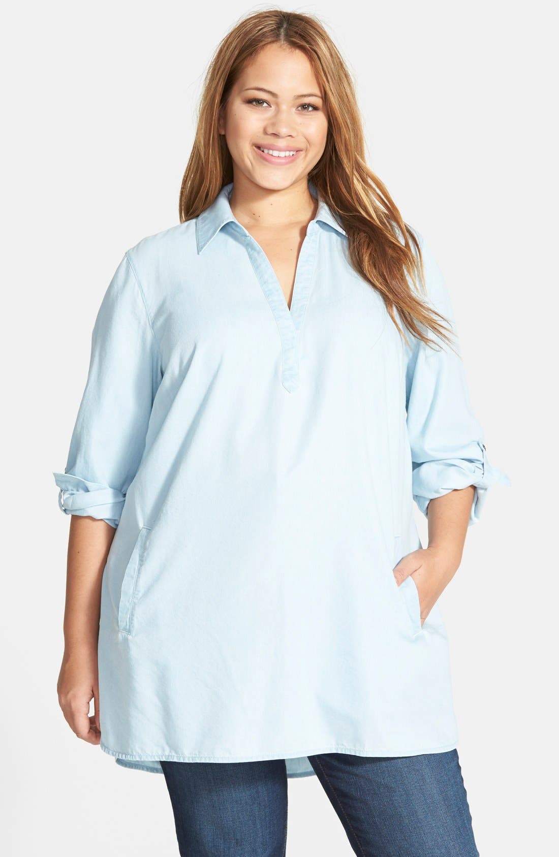 Sejour Chambray Tunic (Plus Size) Nordstrom