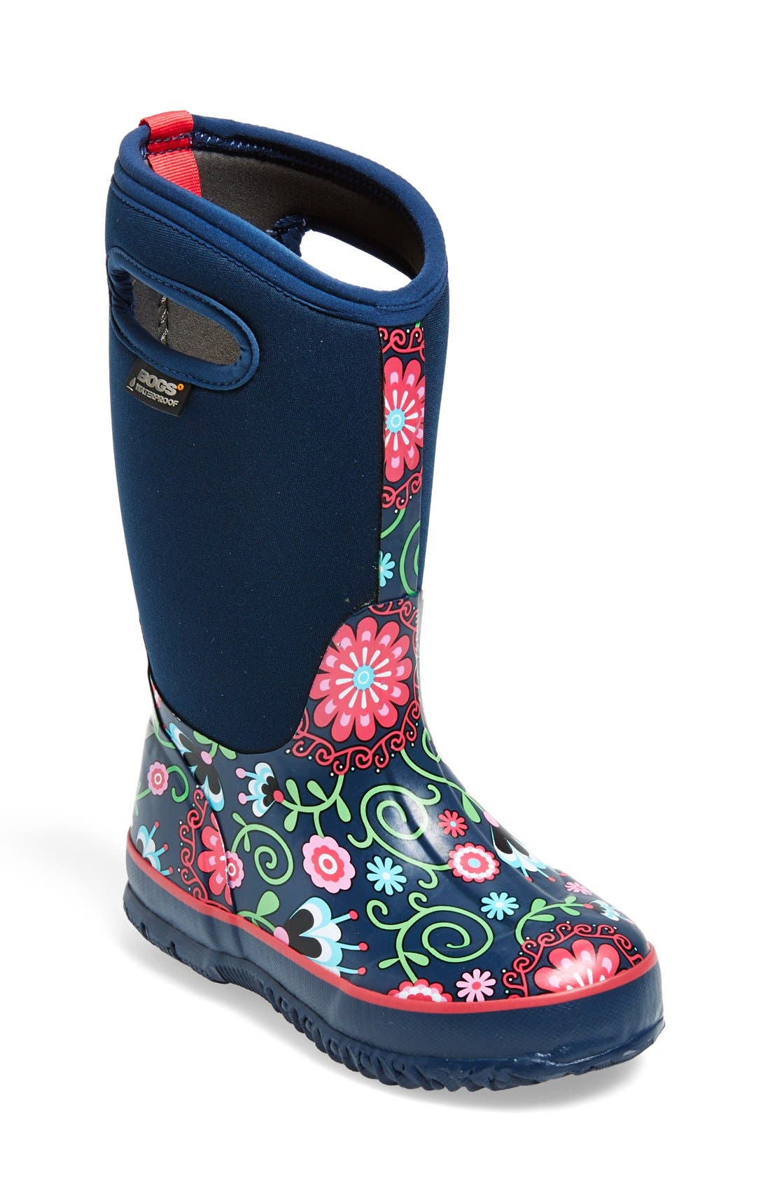 Bogs Classic Floral Print Waterproof Snow Boot (Toddler, Little Kid