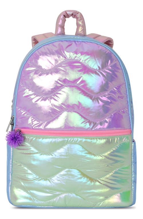 Shop Iscream Kids' Quilted Colorblock Backpack In Purple Multi