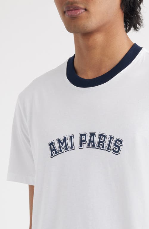 Shop Ami Alexandre Mattiussi Ami Paris Organic Cotton Logo Graphic T-shirt In White