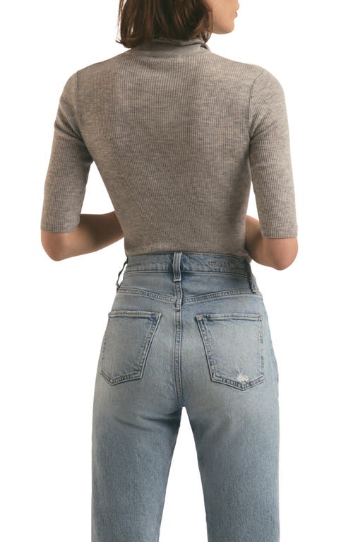 Favorite Daughter The Amelia Merino Wool Turtleneck Top In Melange Grey