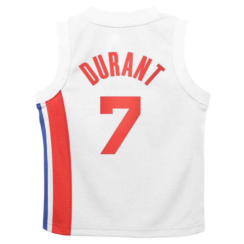 Shop Nike Preschool  Kevin Durant White Brooklyn Nets 2022/23 Swingman Jersey