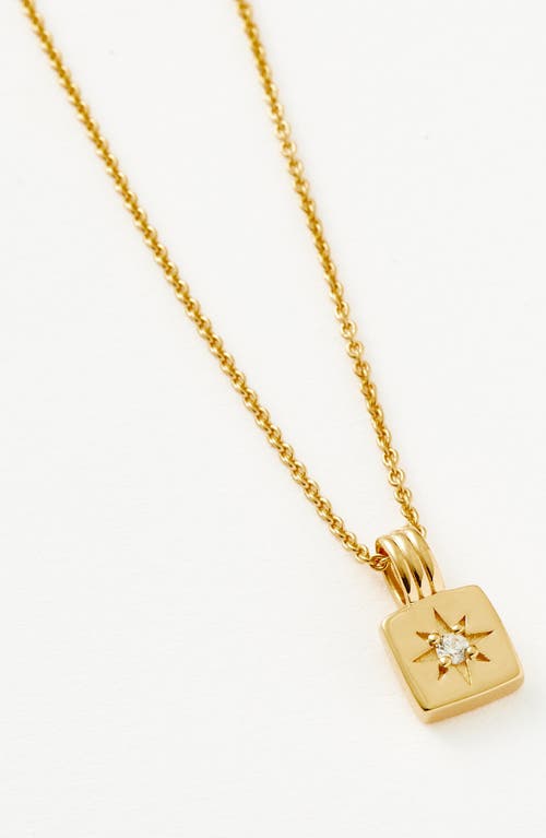 Missoma Engravable Cubic Zirconia Star Pendant Necklace In Gold
