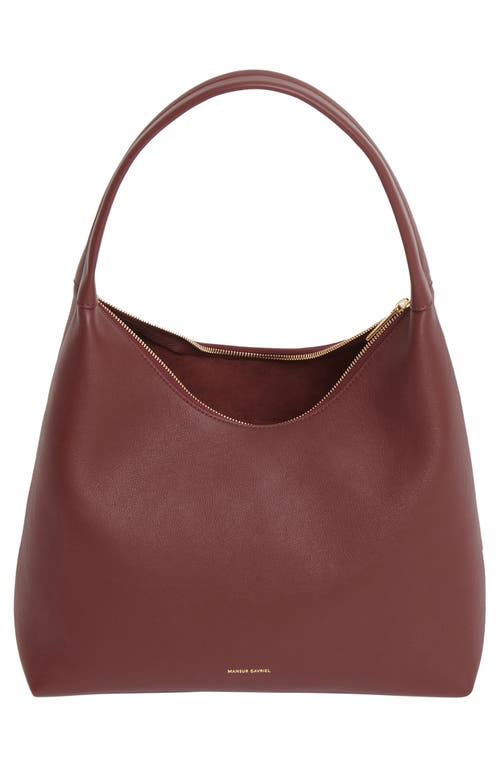 Shop Mansur Gavriel Candy Pebbled Leather Shoulder Bag In Pomegranate