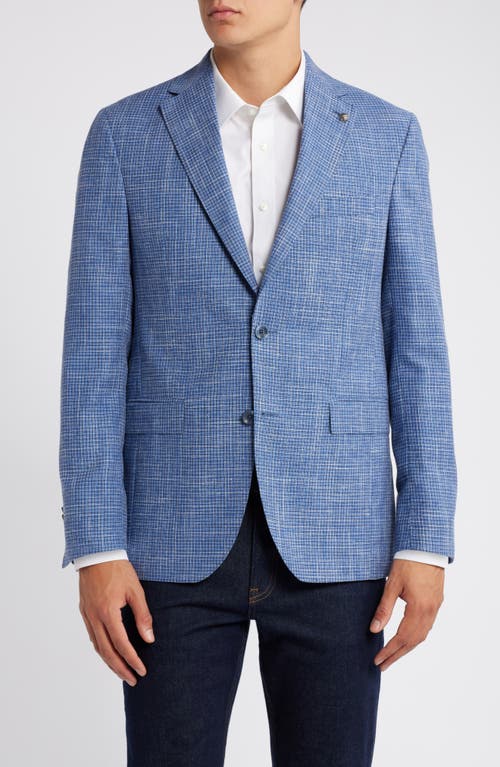 Shop Jack Victor Midland Check Wool Blend Sport Coat In Medium Blue