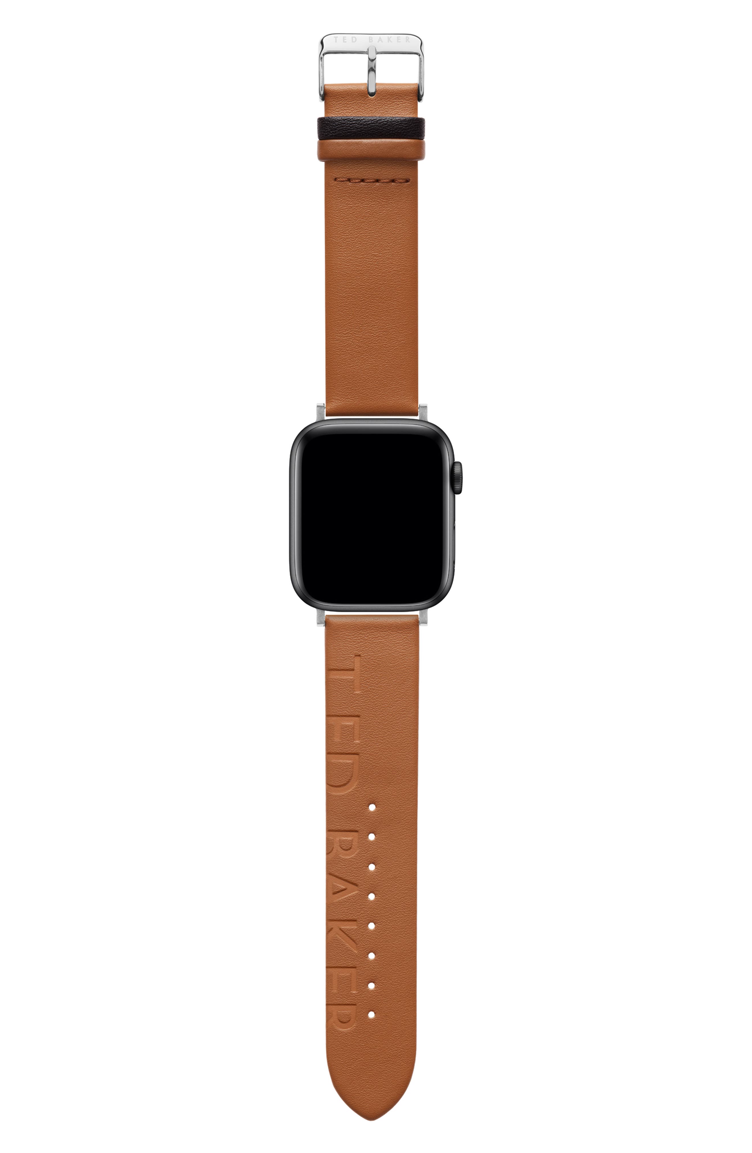 engraved leather apple watch band