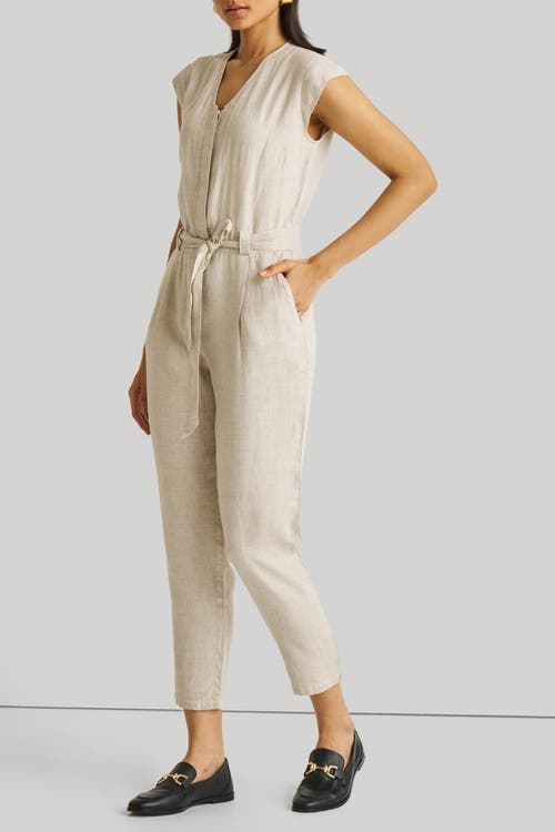 Reistor Evening Chai Jumpsuit In Light Beige In Hemp Slub