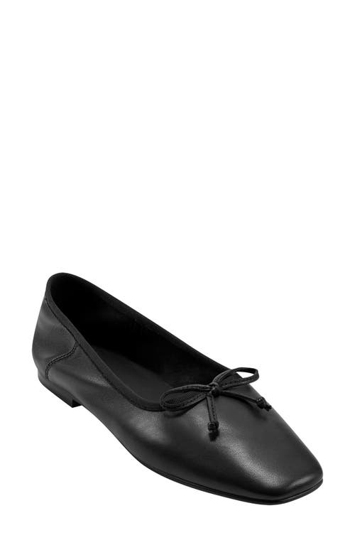 Pure Donna Karan Delaney Square Toe Ballet Flat In Black