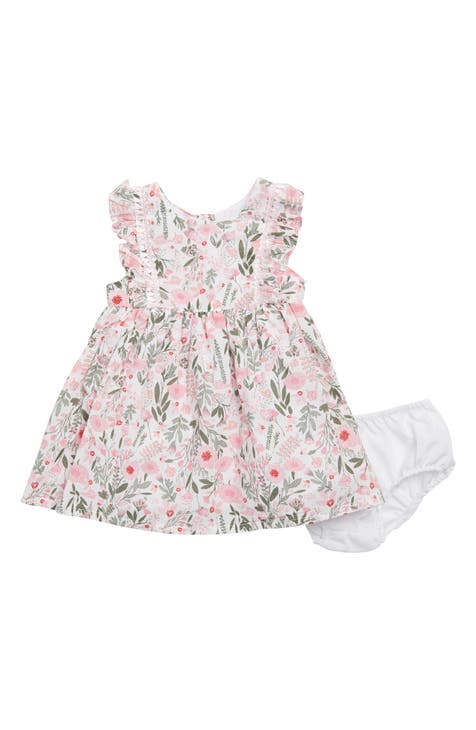 Floral Print Ruffle Dress & Bloomers Set (Baby)