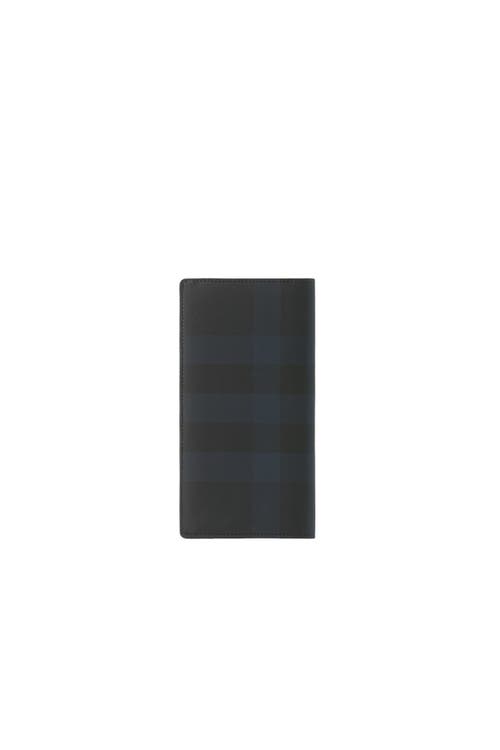 Burberry Check Continental Wallet In Navy