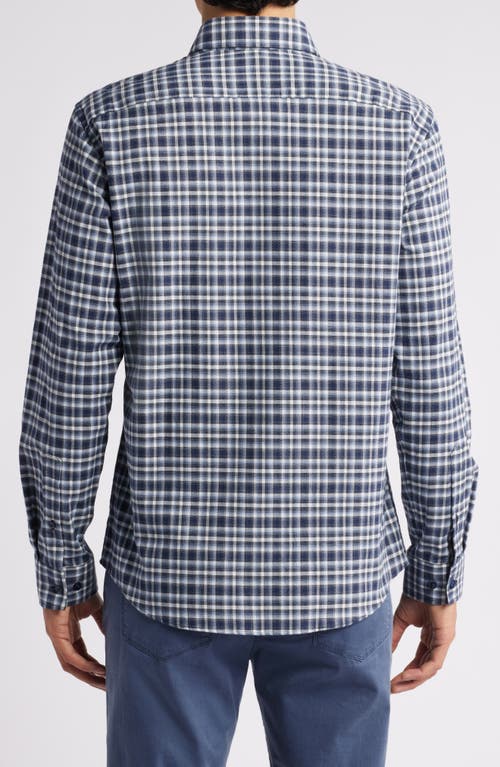 Brax Daniel Plaid Flannel Button-down Shirt In Dark Navy
