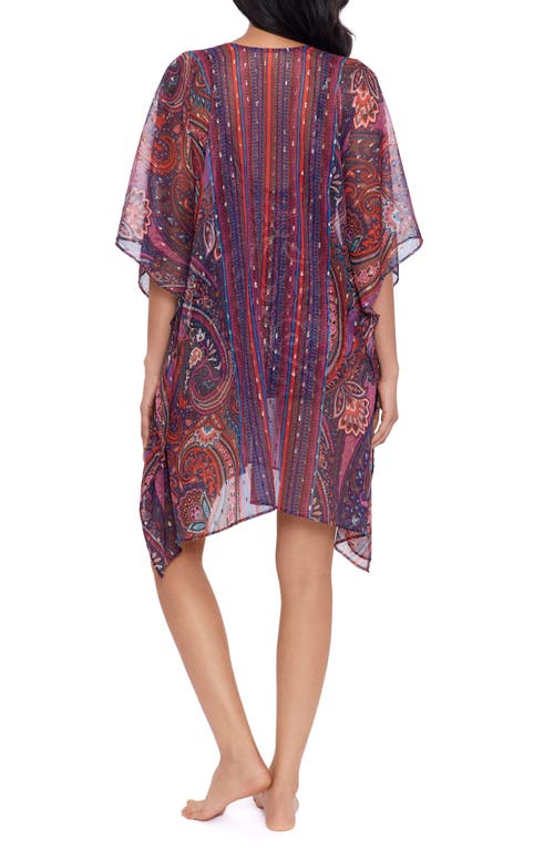 Shop Miraclesuit ® Dynasty Metallic Paisley Cover-up Caftan In Blue Multi