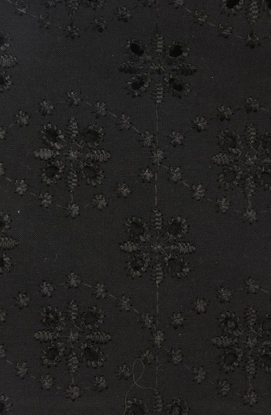 Shop Clifton Wilson Broderie Anglaise Cotton Pocket Square In Black