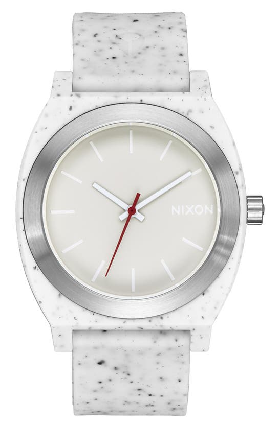 NIXON TIME TELLER OPP SILICONE STRAP WATCH, 39.5MM