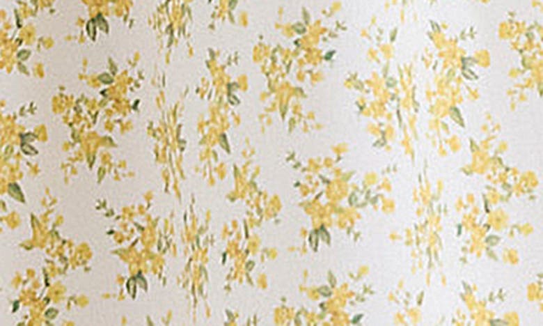 House Of Cb Rosalee Floral Stretch Cotton Petticoat Dress In Yellow Floral Print