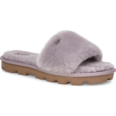 UGG Cozette Genuine Shearling Slide, Grey