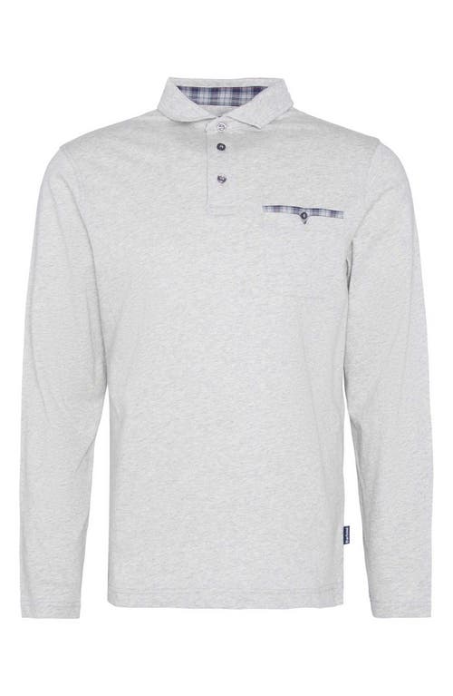 Shop Barbour Corpatch Long Sleeve Polo In Grey Marl