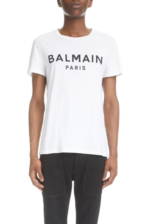 Balmain Logo Graphic T-shirt In Gab - White/black