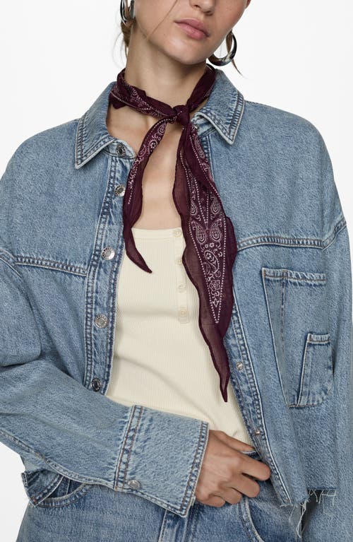 Mango Denim Overshirt With Frayed Hem Medium Blue In Medium Blue