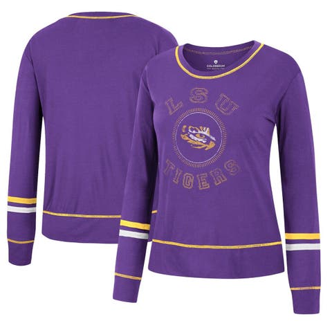 Women's Purple Colorado Rockies Cropped Long Sleeve T-Shirt