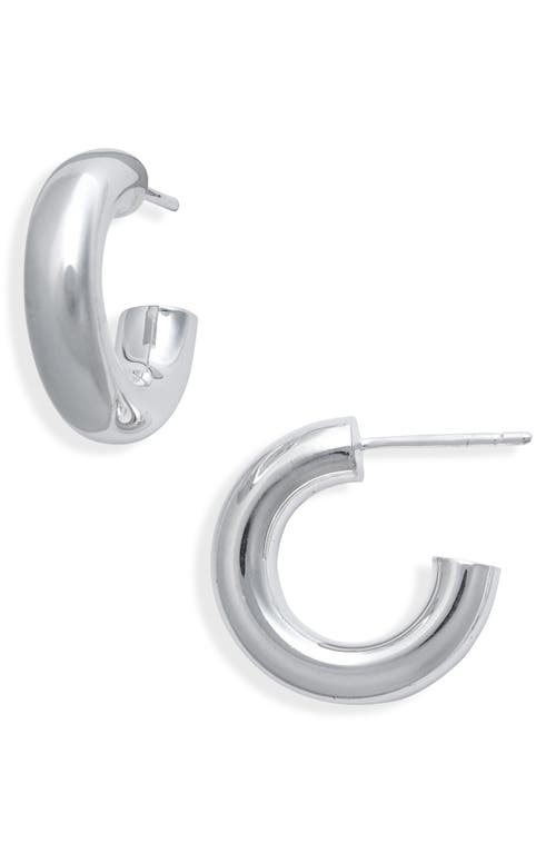 Lou Huggie Hoop Earrings in Silver