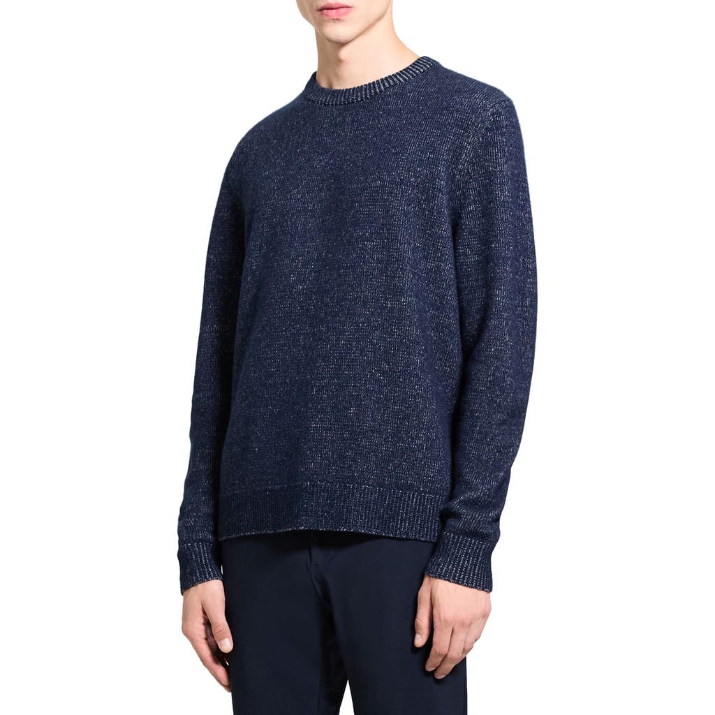 Theory Hilles Plush Wool & Cashmere Sweater In Baltic/pebble Heather - 1jl
