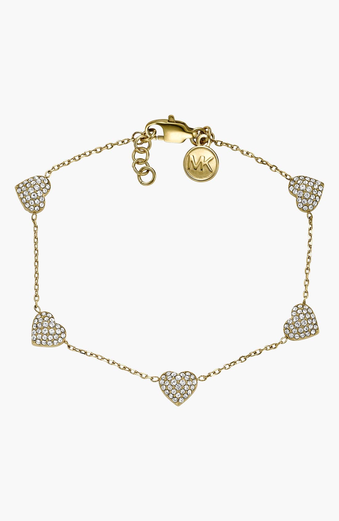 Michael Kors 'Motif Brilliance' Pavé Heart Station Bracelet Nordstrom