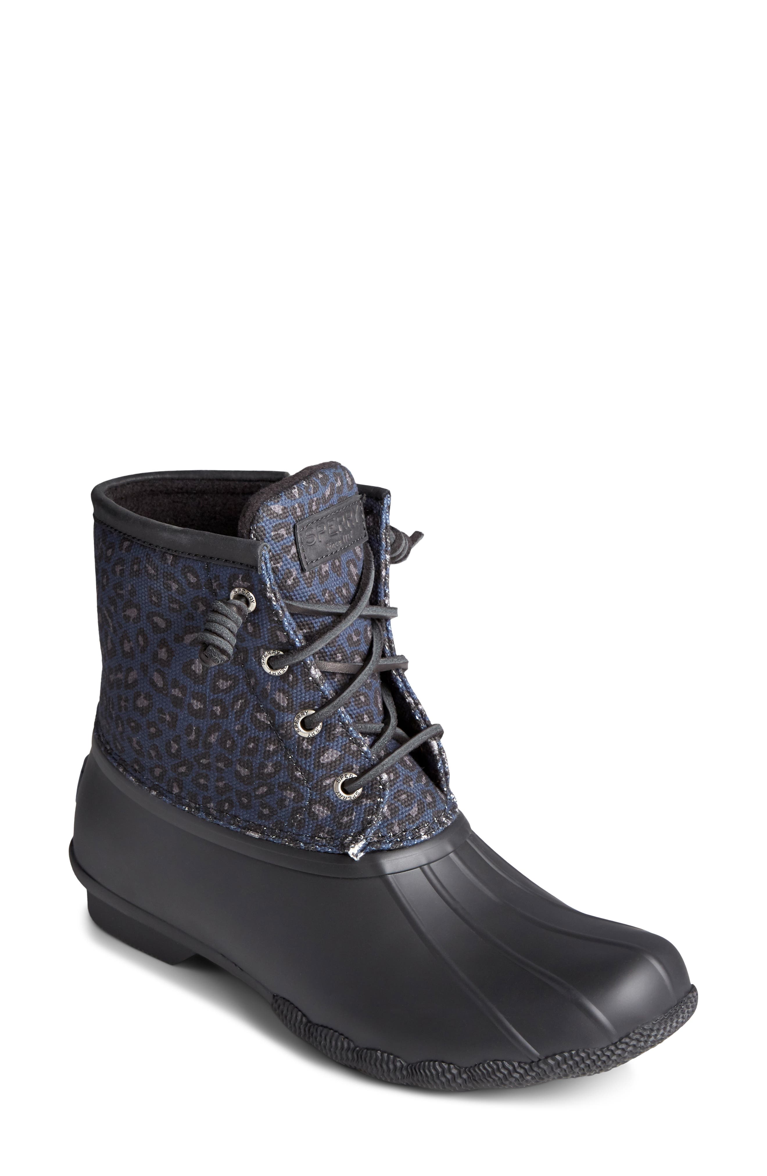 cheetah sperry duck boots