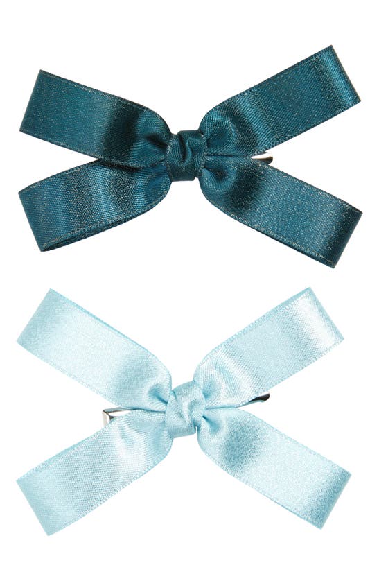 Shop Bp. 2-pack Bow Alligator Hair Clips In Green- Blue