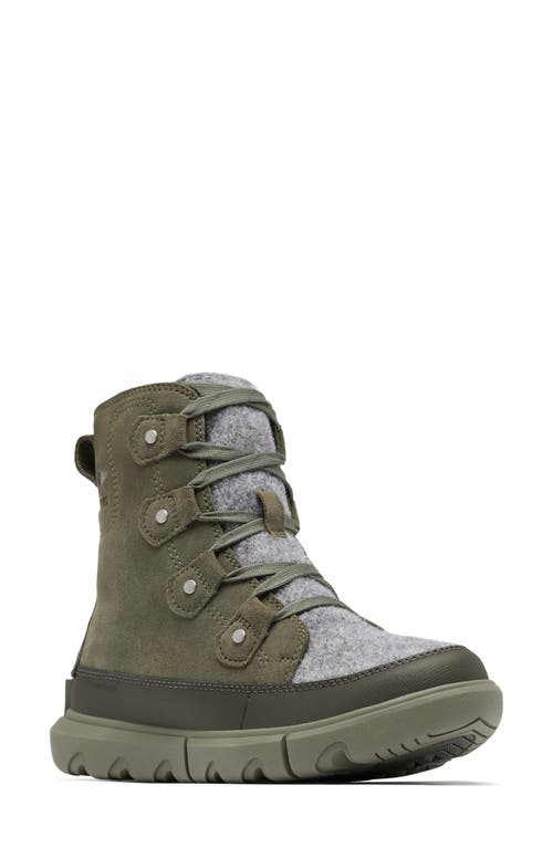 Shop Sorel Explorer Next Joan Waterproof Boot In Stone Green/alpine Tundra