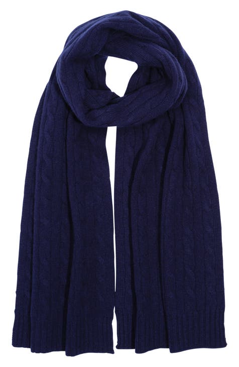 Dark Navy Blue Solid Color Scarf