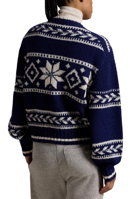 Shop Polo Ralph Lauren Snowflake Crewneck Sweater In Navy Multi