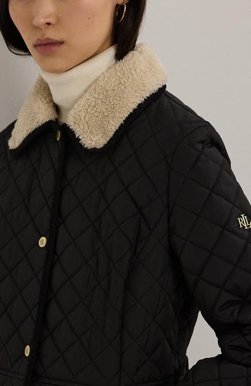 LAUREN RALPH LAUREN LAUREN RALPH LAUREN QUILTED JACKET WITH FAUX SHEARLING COLLAR 