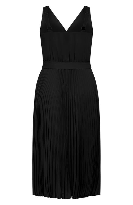 Shop City Chic Lilly Pleat A-line Dress In Black