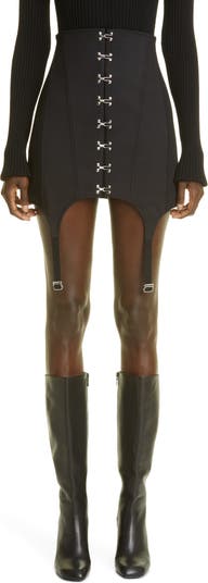 High Waist Corset Front Garter Miniskirt