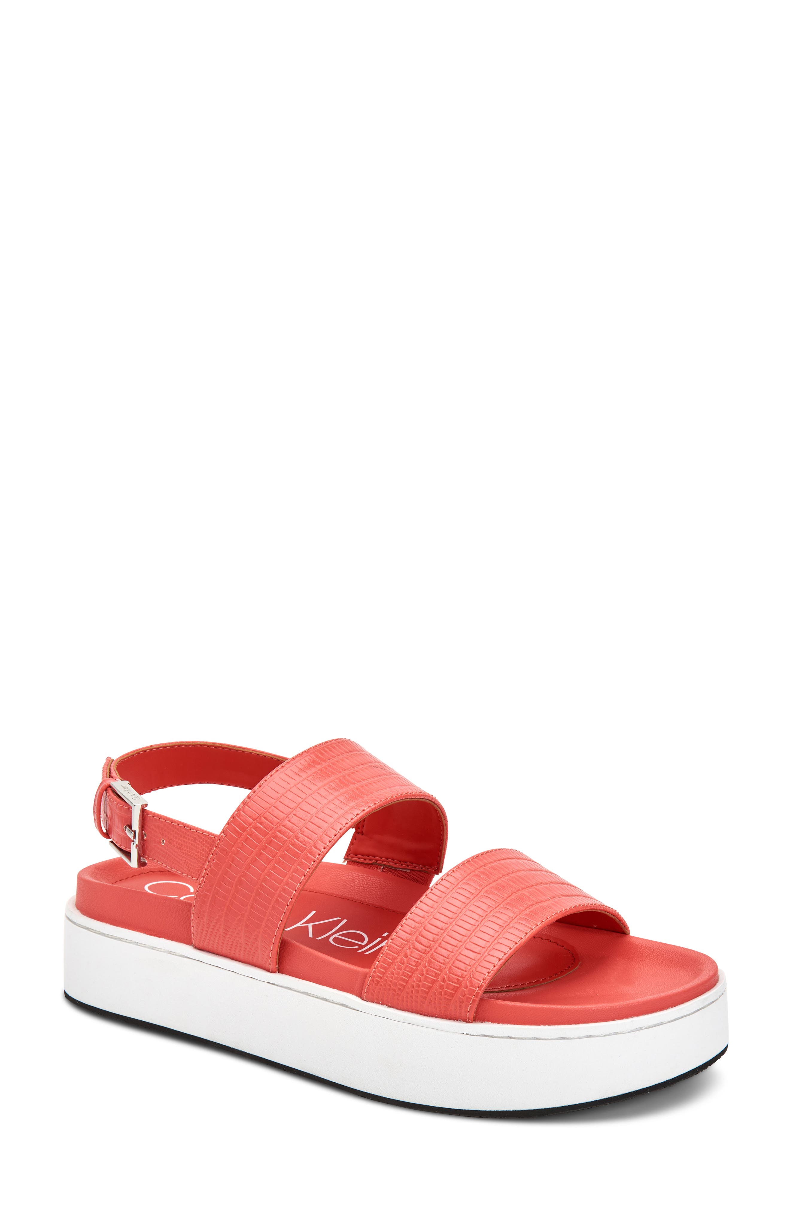coral platform sandals