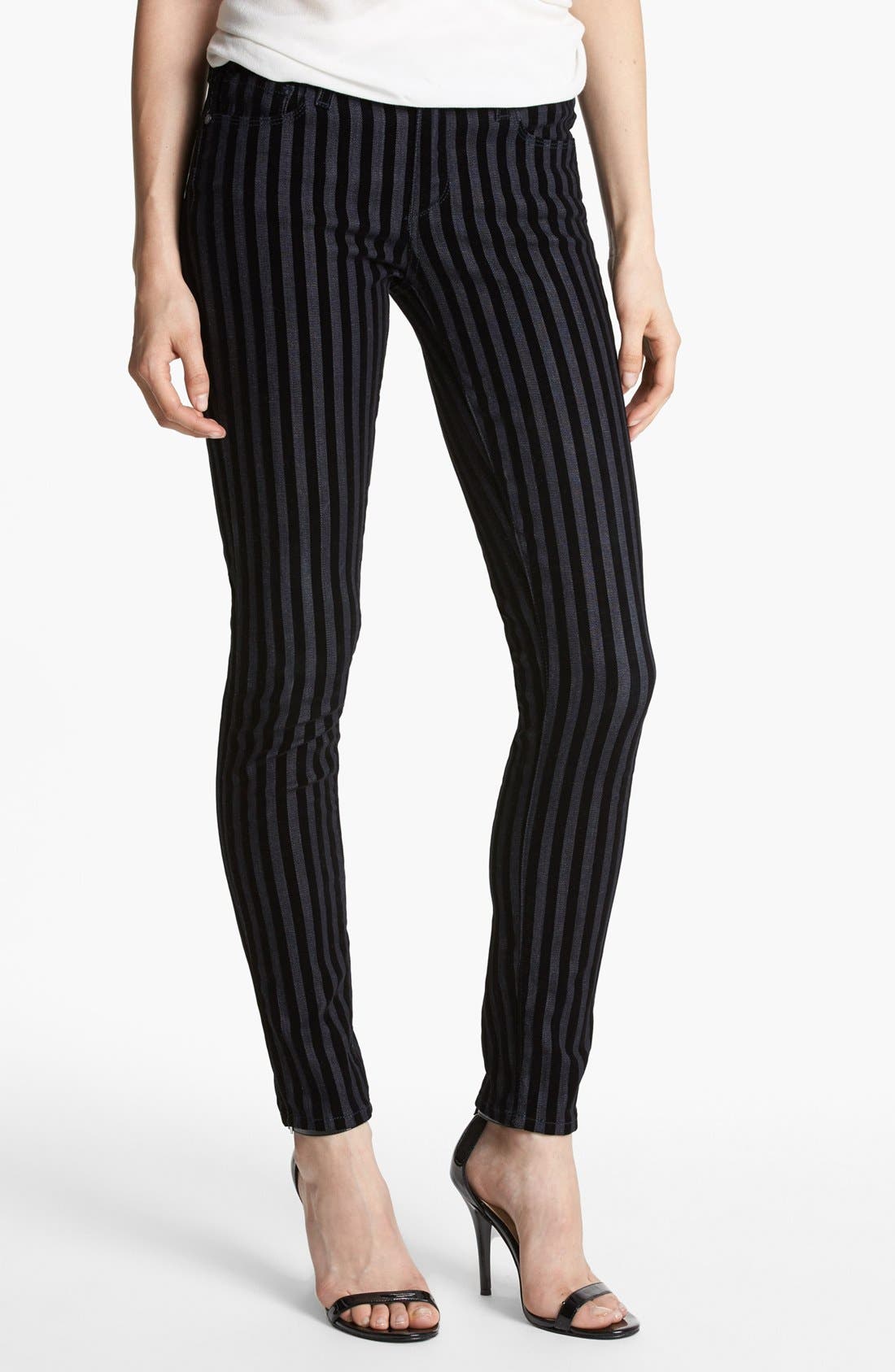 Paige Denim Flocked Skinny Jeans (Flocked Stripe) Nordstrom